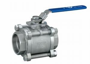 SCREWED STAINLESS STEEL 3 PIECE BALL VALVE